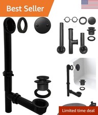 ADA Compliant 1-1/2" Tubular Bath Waste Drain Kit - Durable Matte Black Finish