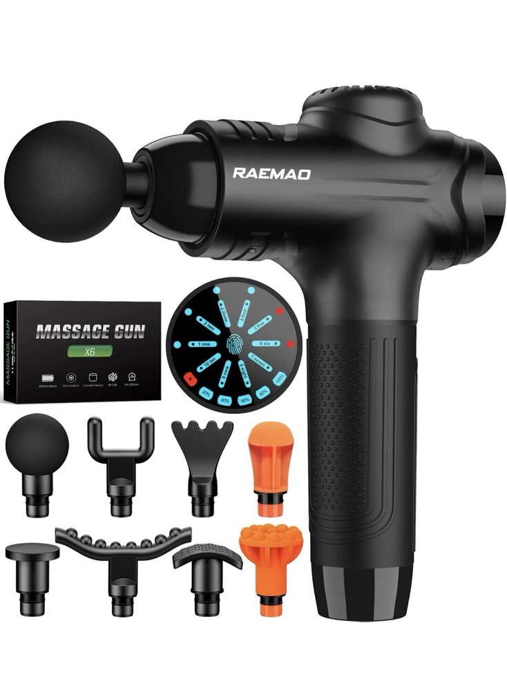 RAEMAO X6 Deep Tissue Electric Massage Gun for Athletes Relief Recovery