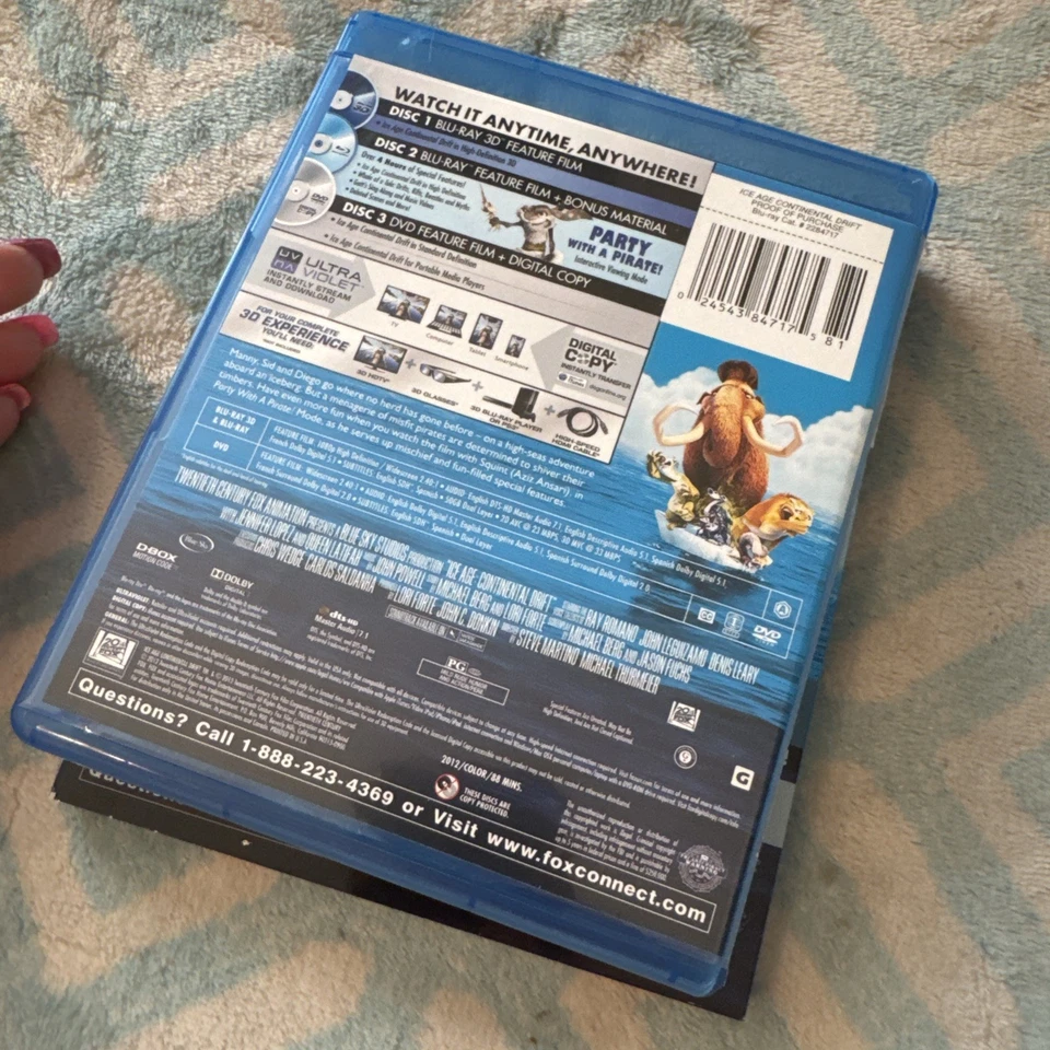 Ice Age Continental Drift 3D Blu-ray DVD 4-диск Best Buy эксклюзивный w чехол - Изображение 4 из 4