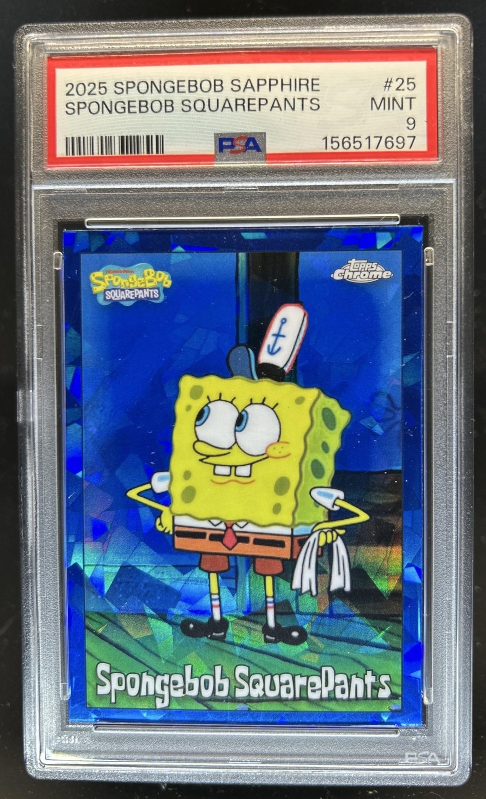2025 Topps Chrome SpongeBob Squarepants Sapphire #25 PSA 9