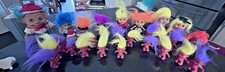 Vintage Troll Doll Lot of 21 Mixed Sizes Colorful Hair Russ  Small Trolls