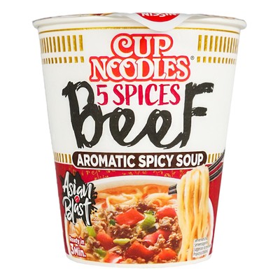 Nissin Instant noodles Cupnudeln 5Gewürze Rind Geschmack 64g Nudelsuppen Cup noo