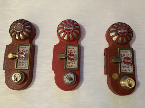 LOT OF 3 Vintage Exit Alarm, Manual Operation, Very Rare, Best Lock Corporation