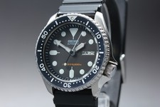 Near MINT SEIKO SKX007 7S26-0020 Black 200mm Divers AT Men's Watch From JAPAN
