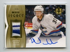 2020-21 HENRIK SEDIN UD ULTIMATE COLLECTION NHL LEGACY AUTO PATCH /6 LA-HS VAN
