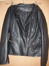 Damen Ubergansjacke ONLY echt Lederjacke Schwarz Gr. 38 M Streetwear neuwertig