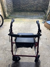 Drive Red Lightweight Rollator Medical Mobility Walking Aid With Seat 