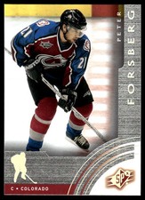 2001-02 SPx #14 Peter Forsberg Colorado Avalanche Hockey Card HOF