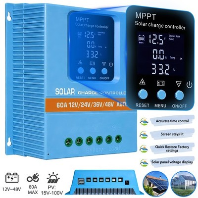 MPPT Solar Laderegler 100A 80A 60A Für 12V 24V 36V 48V Solar Panel Controller DE