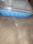 VTG Pyrex Blue Snowflake Garland Glass Dish & Lid 1 1/2 Quart 0503 & 503C Lid
