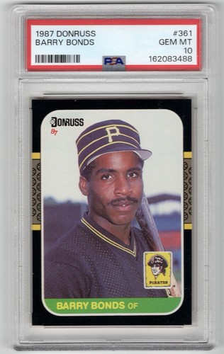 1987 Donruss Barry Bonds Rookie card PSA 10 Gem Mint