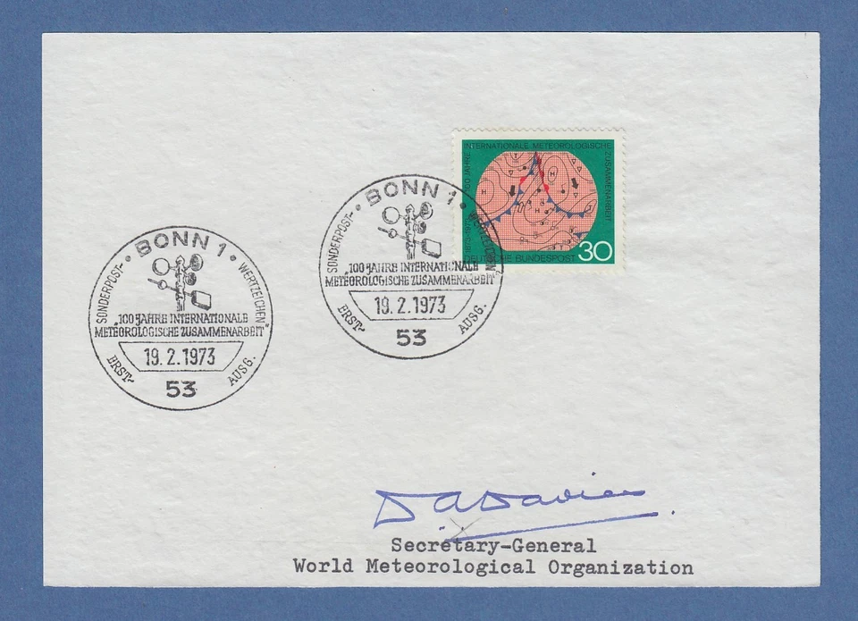 Dr. Davies Secretary-General World Meterological Org. original-Autogramm 1973 - Bild 1 von 1