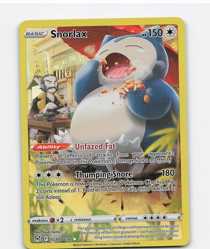 Snorlax TG10/TG30 Holo Lost Origin Trainer Gallery Pokemon NM