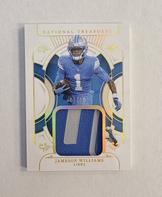2025 Panini National Treasures Jameson Williams Patch 01/10 #TP-JWS Lions Relic