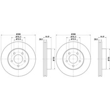 2x HELLA PAGID BREMSSCHEIBEN Ø288mm VORNE passend für JEEP CHEROKEE 54197PRO_HC