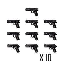 NEW M1911 Gun X5 For LEGO Minifigures Pistol Black Weapon  WW2 Accessories Army