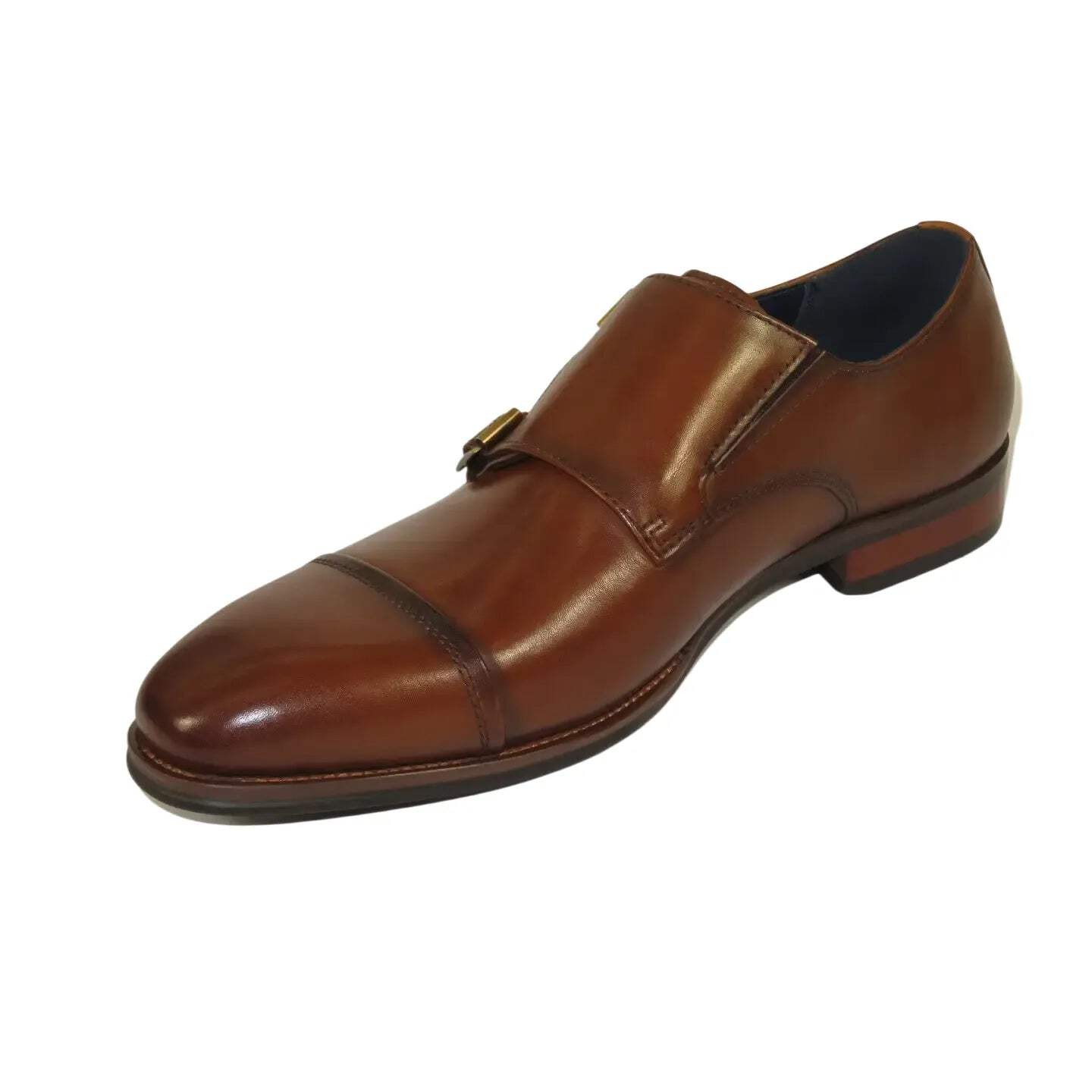 Men's Shoes STEVE MADDEN Leather upper Double Buckle Cap Toe TEON Tan image 3