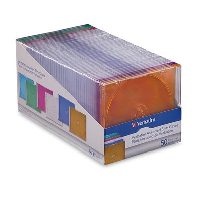Verbatim Cd Dvd Blu-Ray Disc Slim Storage Disc Cases 0.2 Inches Assorted Colors