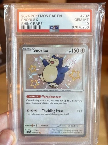 Pokemon Paldean Fates PSA 10 Shiny Snorlax 202/091