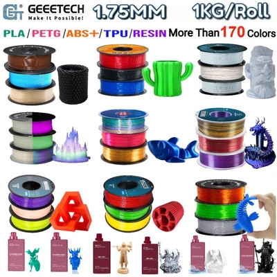 GEEETECH Multicolore PLA/ABS+/PETG/TPU/Résine Impression 3D Filament 1KG 1.75MM