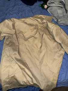 Beige Military Uniform Shirt & Pants Set Size L Cotton Blend Twill Unisex