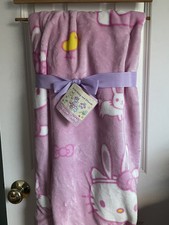 HELLO KITTY FRIENDS Pink EASTER BLANKET THROW 60in x 70in VIRAL NWT