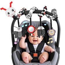 Zendstanding Car Seat Toys for Babies, 0-6 Months Large, Black White Red