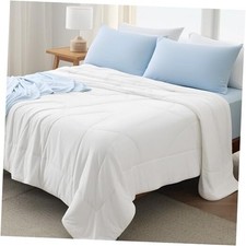 Cooling Comforter Queen Size - GentleSoft Moisture Full/Queen 88"x88" White