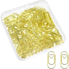 Heart Shaped Paper Clips 1 Inch Gold 100 Pcs Valentine's Day Gift for Women