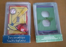 NIB -DECORATIVE SPORTS SWITCH PLATE AND OUTLE...