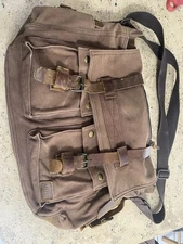 Lifewit Vintage Leather/Canvas Satchel Messenger Crossbody Shoulder Bag