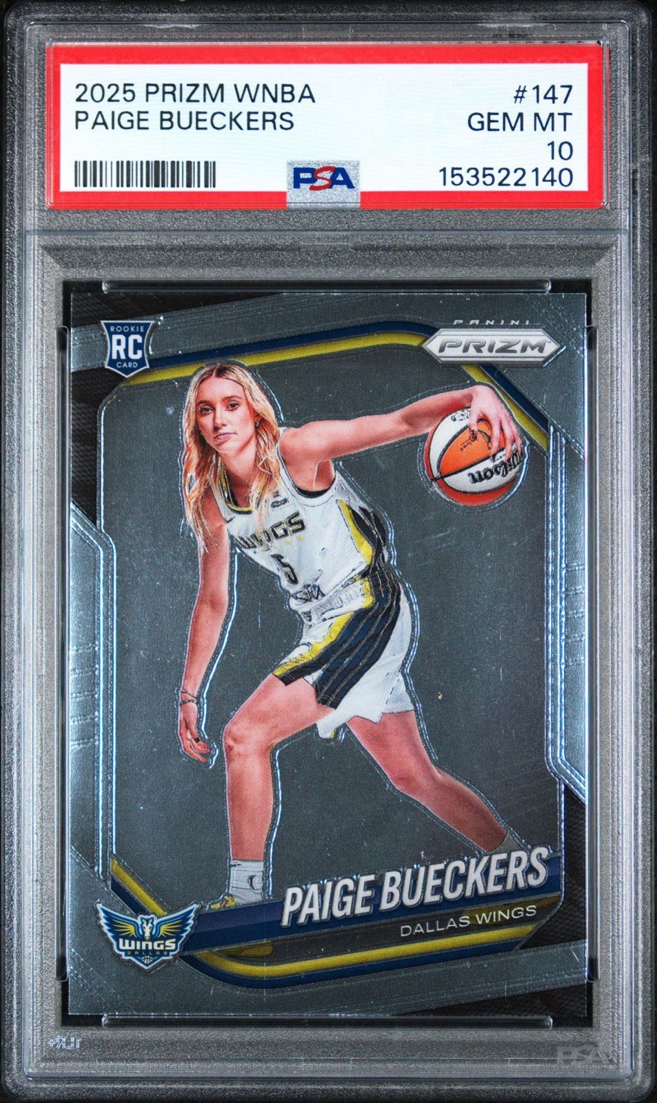 2025 Panini Prizm WNBA Rookie Variation Paige Bueckers #147 RC PSA 10 GEM MT view 1