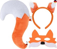 XEPST Tier Fuchs Kostüm Set, Fuchsohren und Schwanz Set mit Fuchs Stirnband 