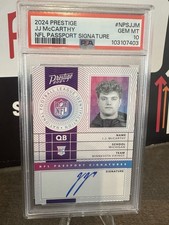 2024 Panini Prestige PSA 10 JJ McCarthy * NFL Passport Auto * Vikings RC Rookie