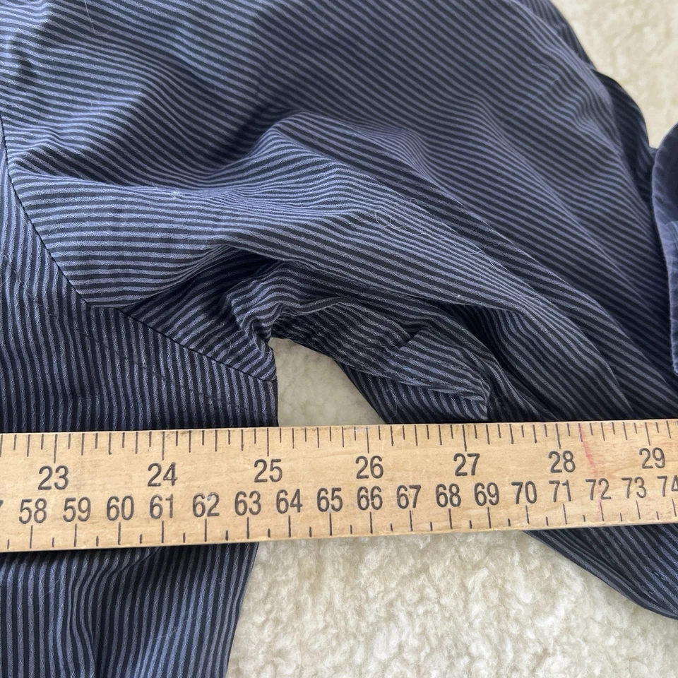 Camisa Egara Para Hombres XL Sin Hierro Calce Ajustado Vestido Azul Púrpura Rayas Elegante Foto 4 de 4