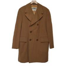 Aquascutum Coat Brown Showerproof Pure Wool Venetian Men's Overcoat UK Size 40 R