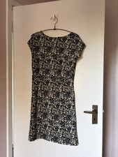 Mela Loves London Cream + Black Zip Back Dress Size 10