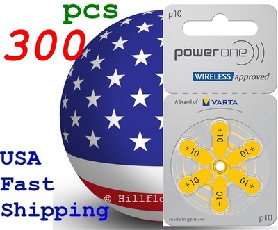 300 pcs Power One size 10 PR70 Wireless Card 1.45V Zinc Air Hearing Aid Battery