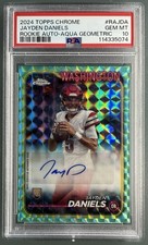 2024 Topps Chrome JAYDEN DANIELS RA-JDA Aqua Geometric AUTOGRAPH RC /199