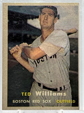 1957 Topps Ted Williams Base #1 Boston Red Sox G-VG or better Small Paper Loss