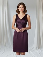 MORI LEE 31052 RUCHED OFF THE SHOULDER WINE BRIDESMAID PROM PARTY DRESS SZ 6