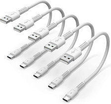 6 Inch Short USB C Cord Fast Charge 5 Pack Durable USB a to USB Type C 3A Fast C