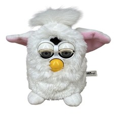 1998 Furby White Snowball W/Grey Eyes Tiger Electronics - Tested Works - Clean