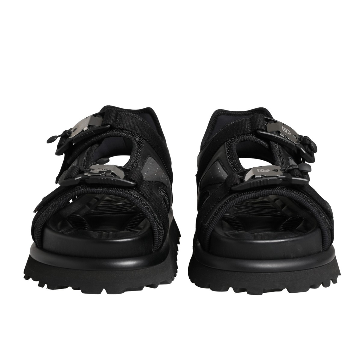DOLCE & GABBANA Shoes Black Logo Detailed Men Chunky Sandals EU44