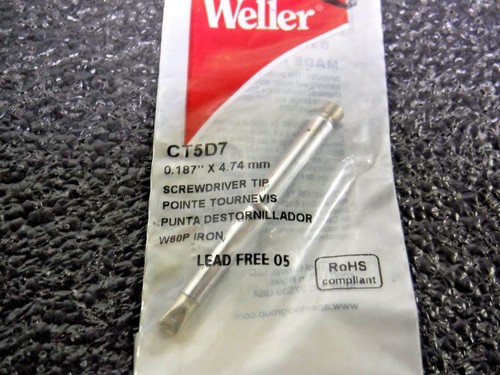 Embout De Tournevis Weller CT5D7 700°C 3/16" (4,8mm) - Pour Fer à Souder W60P/W60, Neuf, Fabriqué Aux USA