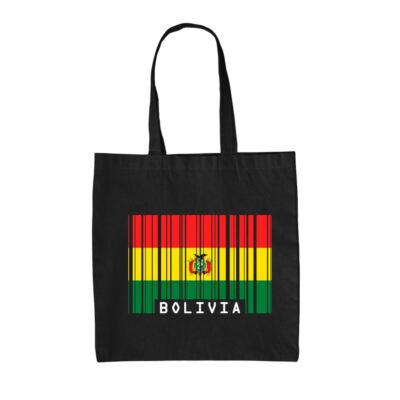 Bolivien Barcode-Stil Flagge - Canvas Beuteltasche Tasche - Bolivianisches Land Reise Sucre