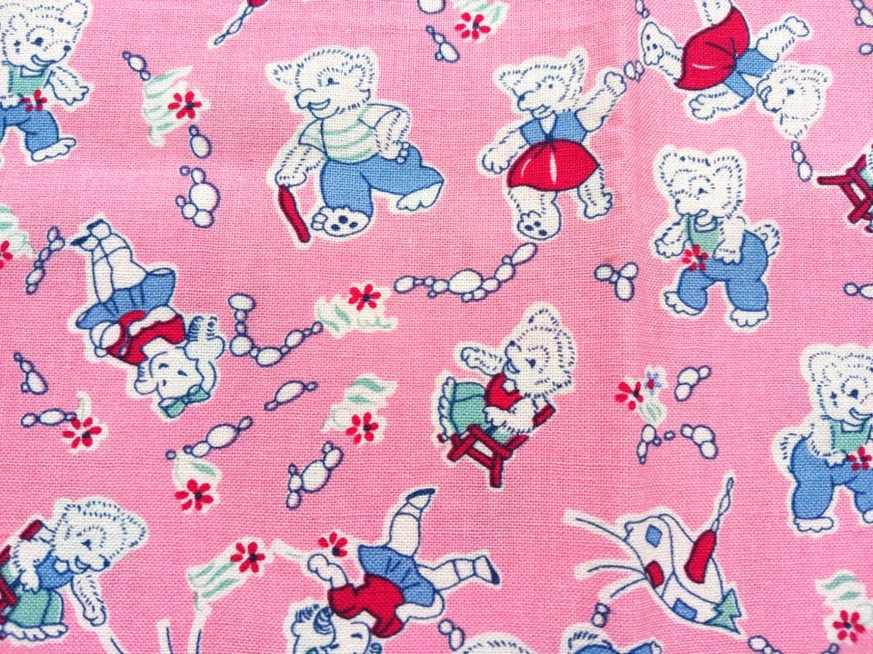 5 Small Cuts Modern Feed Sack Flour Sack Repro Cotton Fabric Fairy Tales Flowers - Image 3 of 4