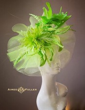 Kentucky Derby Hat Royal Ascot Fascinator Hat Apple Lime Green Easter Hat Neon