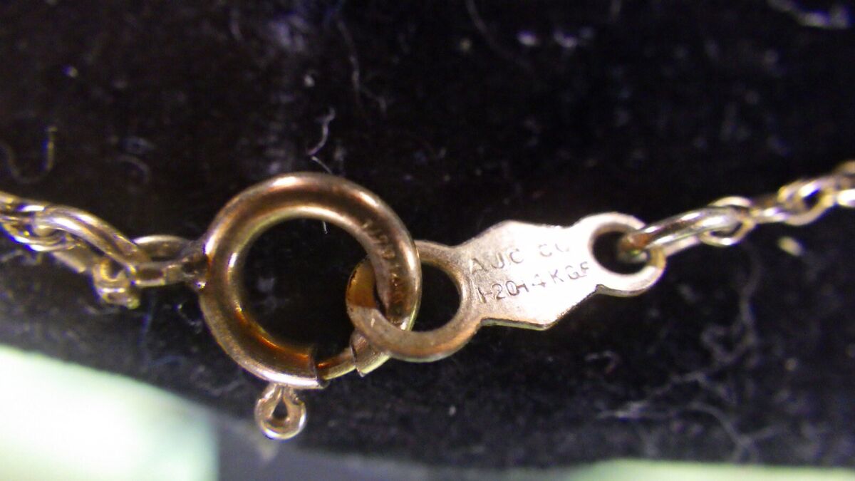 vintage AJC co 1/20th 14K gf necklace yellow gold chain 17 vintage AJC co 1/20th 14K gf necklace yellow gold chain 17