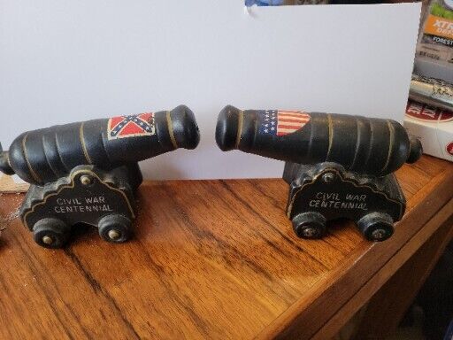 Vintage Tilso Civil War Salt And Pepper Shaker, Civil War Centennial Cannons